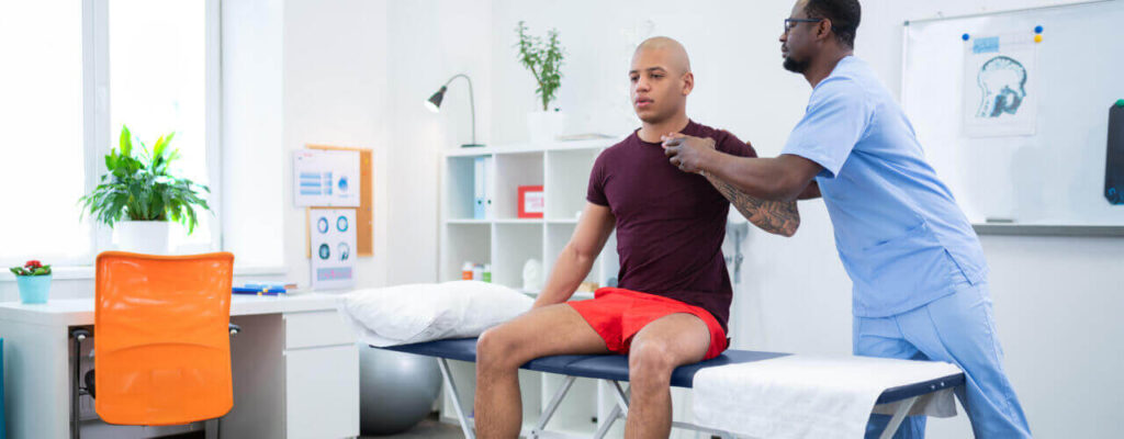 A man doing physical therapy for relieving pain